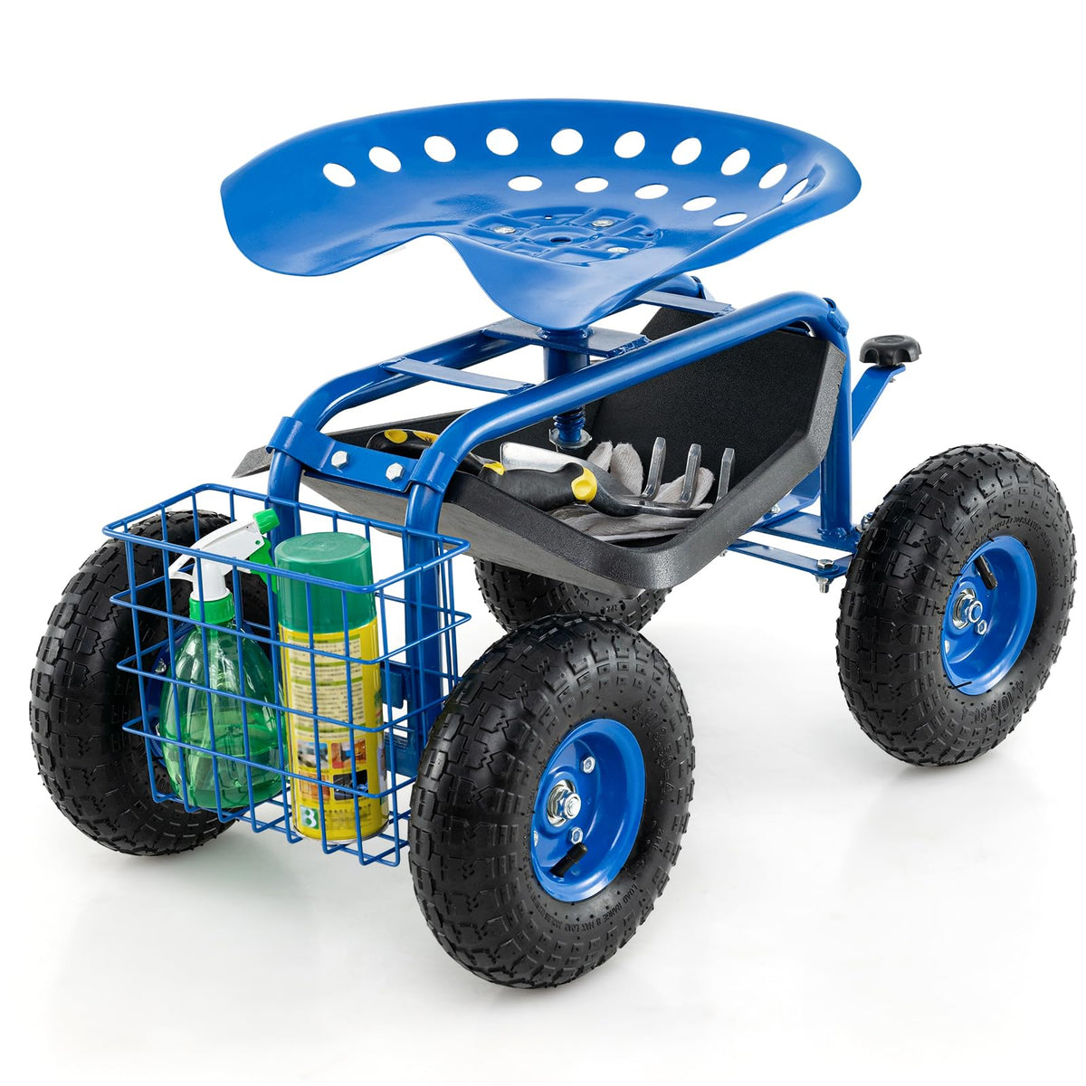 Lucktree Mobile Garden Workseat, Lawn Wagon Cart