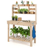 Lucktree Garden Potting Bench Table, Large Workbench Table with Shelves, 43.5"x19.5"x 60.5"