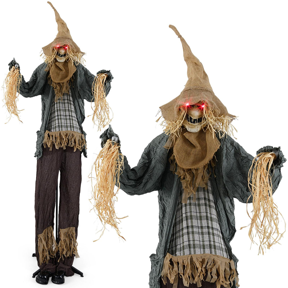 Lucktree 7 FT Halloween Decoration Animated Standing Scarecrow