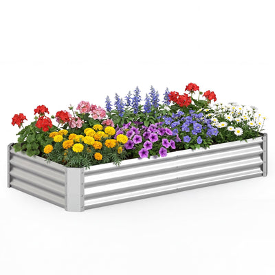 Lucktree 6 x 3 x 1 FT Galvanized Rectangular Metal Raised Garden Bed (1/2)