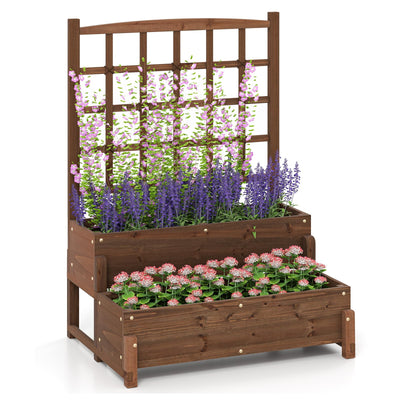 Lucktree Raised Garden Bed with Legs and Trellis