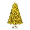 Lucktree Pre-Lit Artificial Christmas Tree with 7 Lighting Modes & Folding Metal Stand