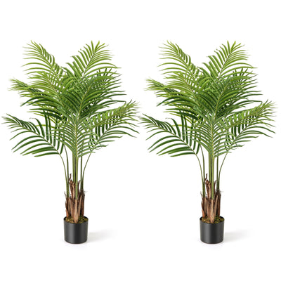 Lucktree 4.2FT Tall Artificial Palm Tree with 12 PEVA Leaves (2 Pack)