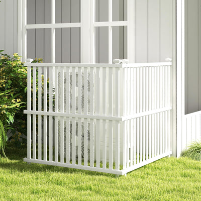 Lucktree Air Conditioner Fence 2/4 Panels - 45''W x 45''H Outdoor Fence Privacy Screen with Metal Stakes