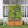Lucktree Wood Raised Garden Bed with Trellis