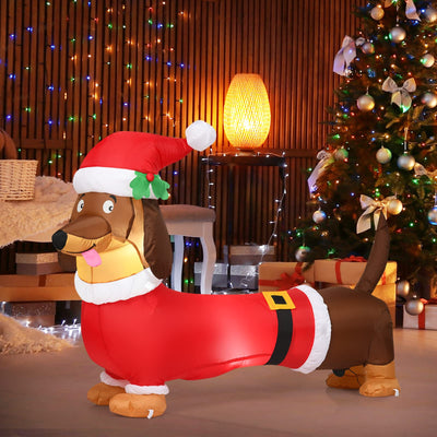 Lucktree 5.2 ft Inflatable Long Weiner Dog, Blow Up Yard Decoration
