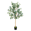 Lucktree 5.5ft Artificial Eucalyptus Tree, Tall Faux Eucalyptus Stems Fake Plants in Pot with 517 Silver Dollar Leaves