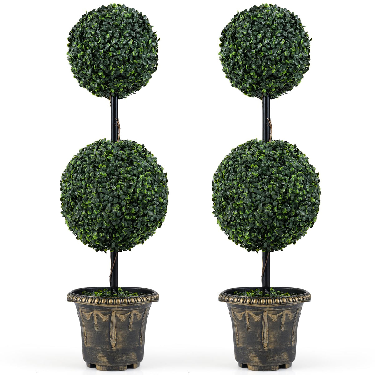Lucktree 3 FT Artificial Boxwood Topiary Tree(1/2)