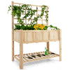 Lucktree Wood Planter with Trellis, Standing Raised Garden Bed