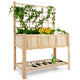 Lucktree Wood Planter with Trellis, Standing Raised Garden Bed