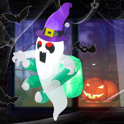 Lucktree 3.6 FT Halloween Inflatable Ghost Broke Out from Window