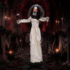 Lucktree 5.7 FT Halloween Standing Animatronics Ghost Bride with Flower