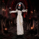 Lucktree 5.7 FT Halloween Standing Animatronics Ghost Bride with Flower