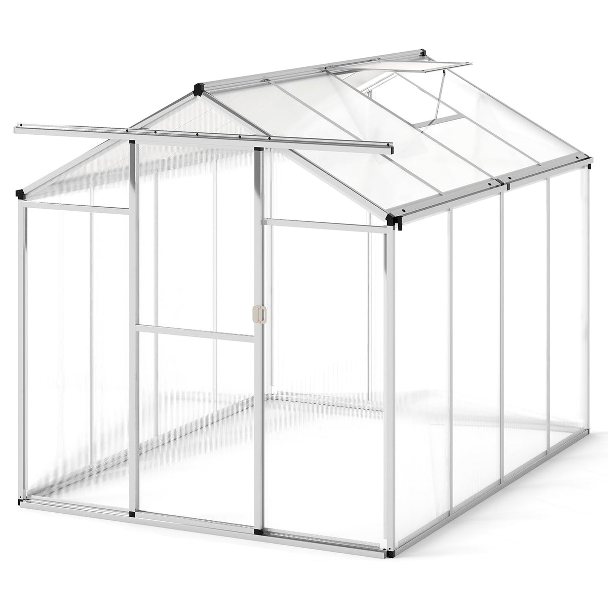 Lucktree Outdoor Large Walk-in Green House w/ Rain Gutter