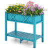 Lucktree HIPS Raised Garden Bed, Elevated Planter Box w/Legs, Storage Shelf, Drain Holes