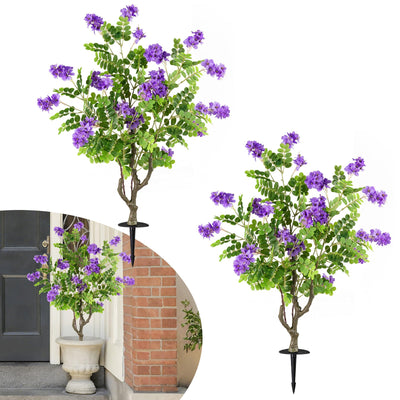 Lucktree 39” 2 Pack Artificial Locust Flower Trees with Ground Spikes | Sophora Japonica Blossoms