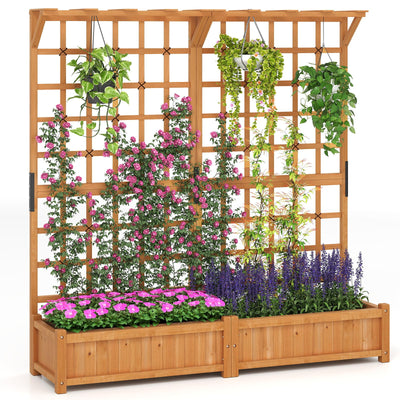 Lucktree Large Raised Garden Bed with Trellis and Roof