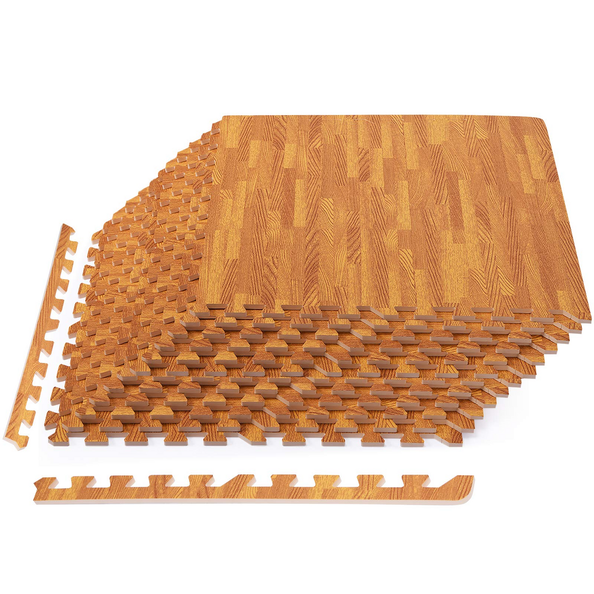 Lucktree 12 Pieces EVA Foam Puzzle Exercise Mat with Border, 3/8" Thick Interlocking Floor Mats Exercise Equipment Mats