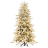 Lucktree 6FT / 7FT / 8FT Pre-Lit Snow Flocked Christmas Tree with PE & PVC Mixed Branch Tips