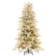 Lucktree 6FT / 7FT / 8FT Pre-Lit Snow Flocked Christmas Tree with PE & PVC Mixed Branch Tips
