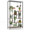 Lucktree 71" Tall Plant Stand Indoor, 6-Tier Metal Plant Shelf with 10 Hanging Hooks
