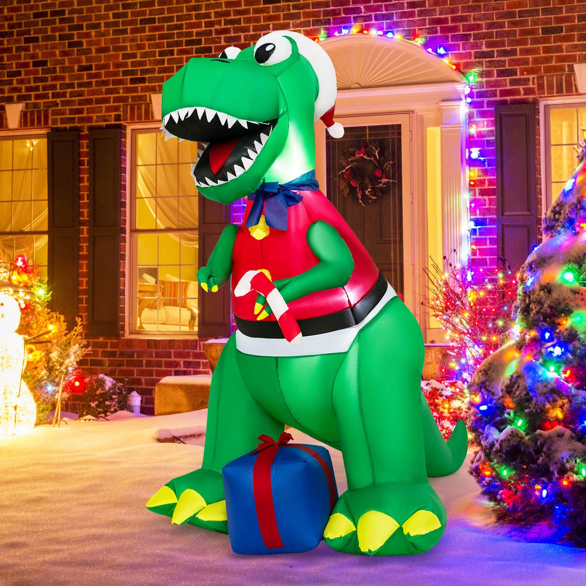 Lucktree 6.8 FT Inflatable Christmas Dinosaur