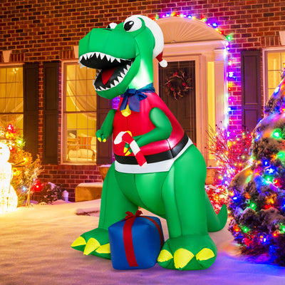 Lucktree 6.8 FT Inflatable Christmas Dinosaur