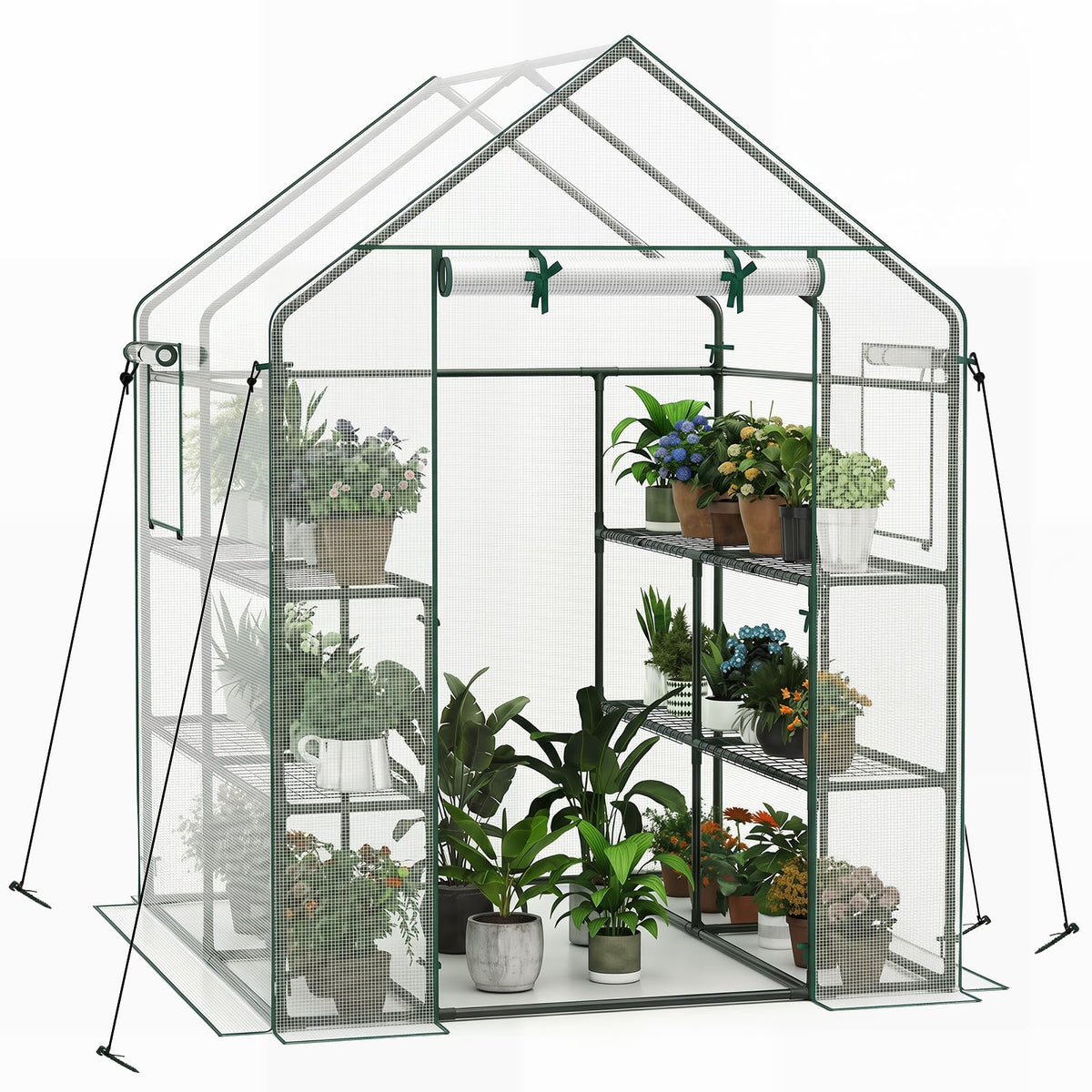Lucktree 57”L x 57”W x 77”H Walk-in Greenhouse for Outdoors