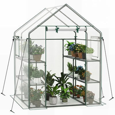 Lucktree 57”L x 57”W x 77”H Walk-in Greenhouse for Outdoors