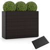 Lucktree 32”x11”x24" Wicker Raised Garden Bed