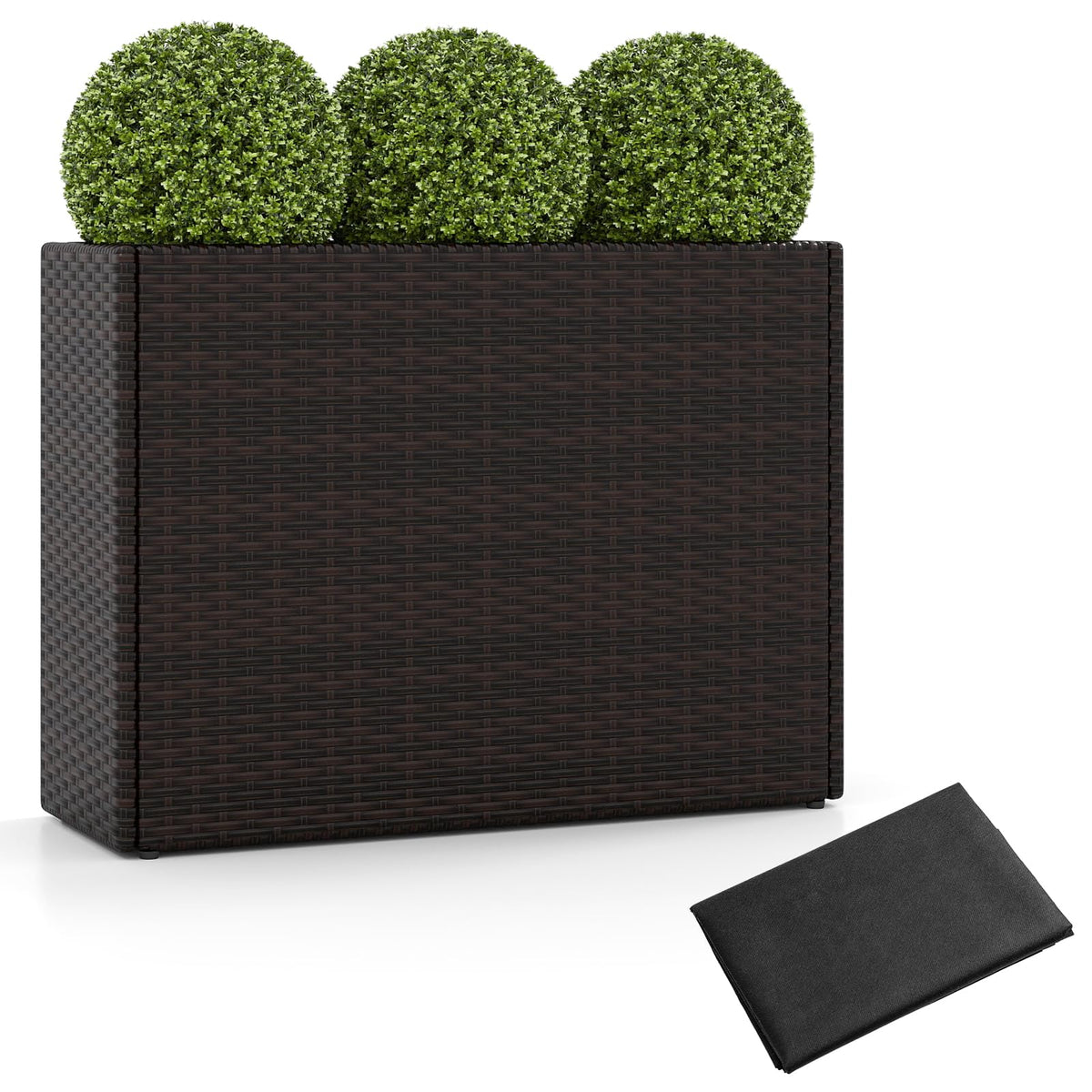 Lucktree 32”x11”x24" Wicker Raised Garden Bed