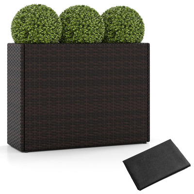Lucktree 32”x11”x24" Wicker Raised Garden Bed