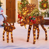 Lucktree 2 Pieces Lighted Christmas Moose Family, Light-up Xmas Deer Decorations with 170 LED Lights