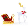Lucktree Lighted Christmas Reindeer & Sleigh Set, Light-up Xmas Decorations with 462 LED Lights