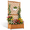 Lucktree 71" Wooden Raised Garden Bed with Trellis (1/2)