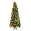 Lucktree 7.5ft Pre-Lit Artificial Christmas Tree, Hinged Xmas Tree with 1096 PVC & Pine Needles