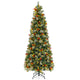 Lucktree 7.5ft Pre-Lit Artificial Christmas Tree, Hinged Xmas Tree with 1096 PVC & Pine Needles