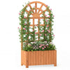 Lucktree Wooden Raised Garden Bed with Trellis 48 Inch Outdoor Screen