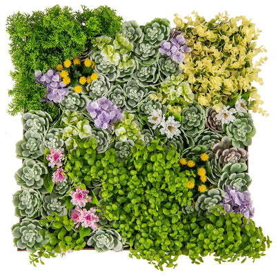Lucktree 2 Pack Hanging Artificial Plants Panels, 20" x 20" Square Framed 3D Greenery Wall Art Decor