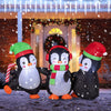 Lucktree 6FT Christmas Inflatables, LED Lighted Xmas Inflatable Penguin Family Hand in Hand