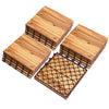 Lucktree 27 PCS Interlocking Patio Deck Tiles, 12 x 12in Acacia Hardwood Floor Tiles, Tools Free Assembly