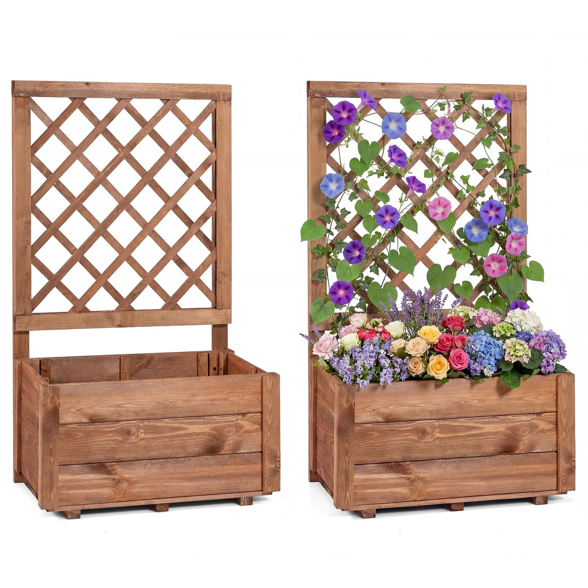 Lucktree Raised Garden Bed with Trellis (1/2)