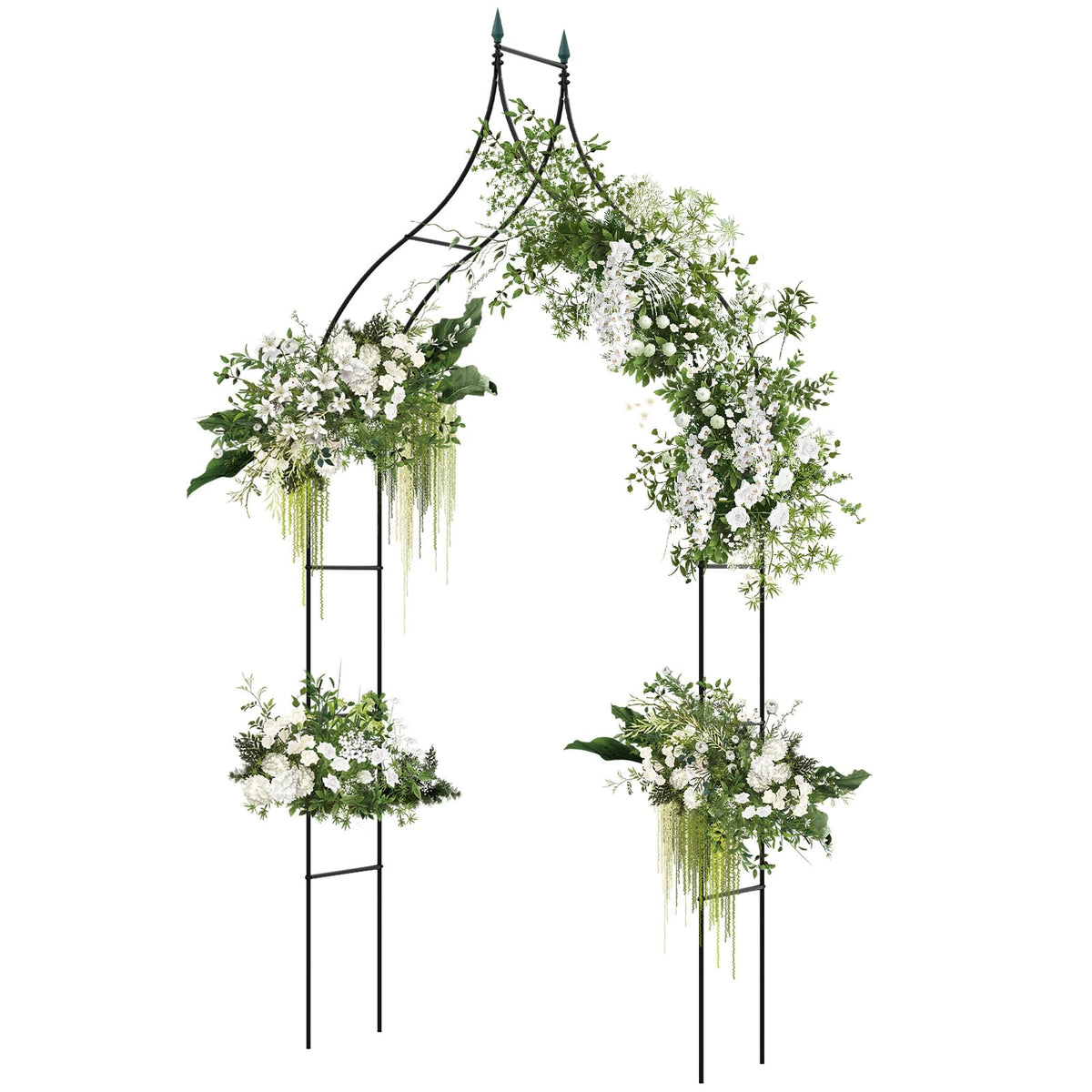 Lucktree Metal Garden Arbor Wedding Arch, 9.5 FT Wedding Arbor for Ceremony, Pergola Arbor for Climbing Plant Roses Vines