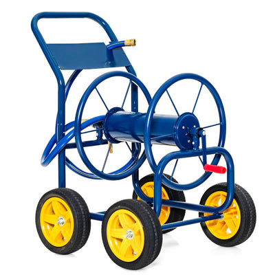 Lucktree Garden Hose Reel Cart - Water Hose Cart with 4 Wheels & Non-slip Grip