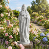 Lucktree Virgin Mary Praying Statue 29.5" | Blessed Mother Outdoor Religious Statue with Rosary Beads