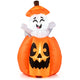 5 FT/150 CM Animated Halloween Inflatable Pumpkin and Rising Ghost