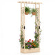 Lucktree Wooden Raised Garden Bed with Trellis & Hanging Roof