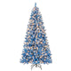 Lucktree Blue Hinged Xmas Tree with Frosted PVC Branch Tips & Warm White LED Lights