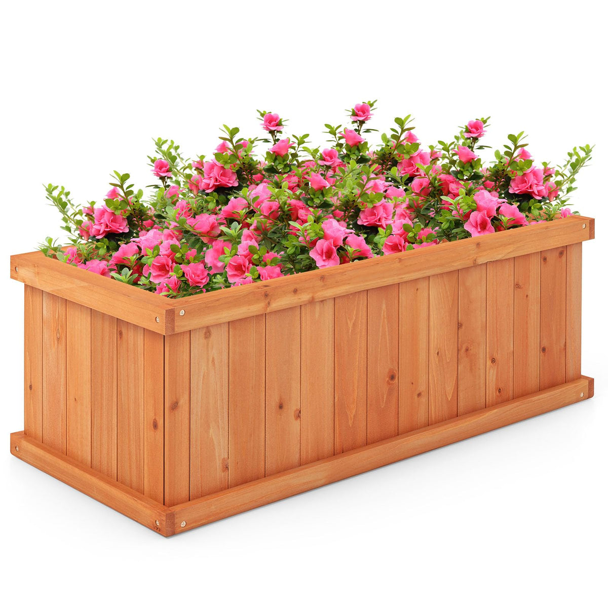 Lucktree Raised Garden Bed | 31”x14”x12” Wooden Planter Box with 4 Drainage Holes (1/2)