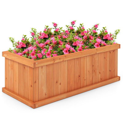 Lucktree Raised Garden Bed | 31”x14”x12” Wooden Planter Box with 4 Drainage Holes (1/2)